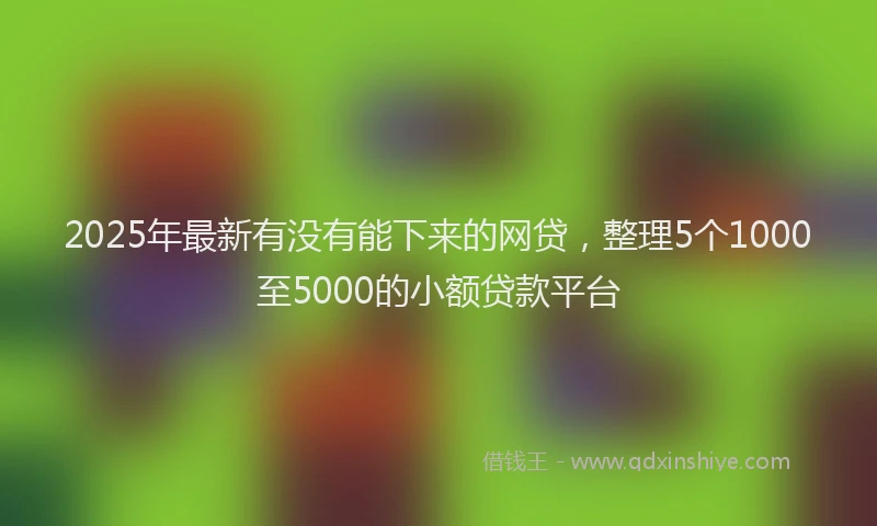 2025年最新有没有能下来的网贷，整理5个1000至5000的小额贷款平台