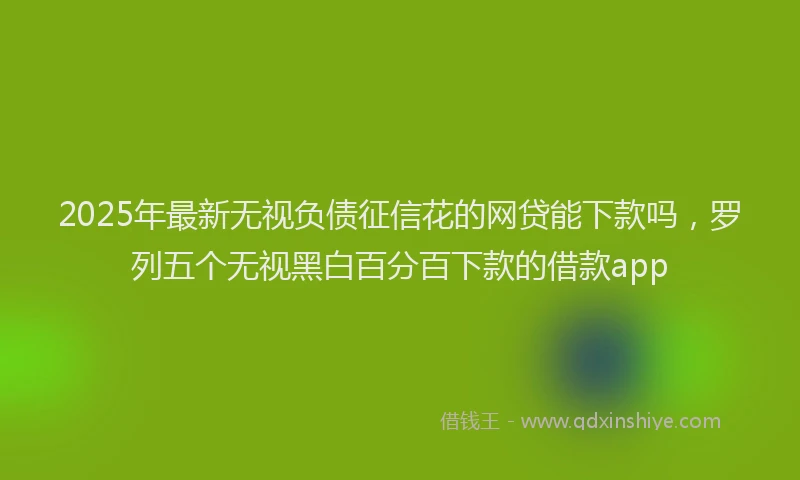 2025年最新无视负债征信花的网贷能下款吗，罗列五个无视黑白百分百下款的借款app