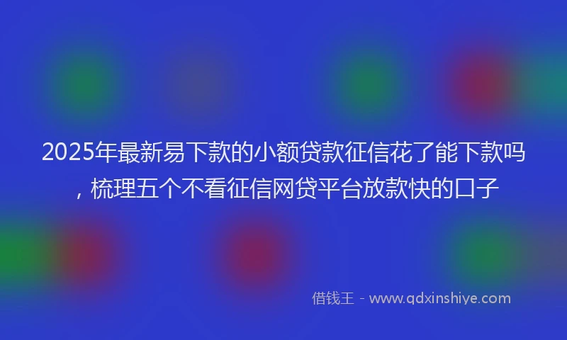 2025年最新易下款的小额贷款征信花了能下款吗，梳理五个不看征信网贷平台放款快的口子