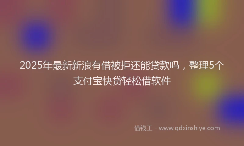 2025年最新新浪有借被拒还能贷款吗，整理5个支付宝快贷轻松借软件