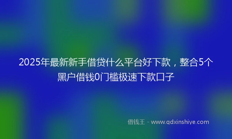 2025年最新新手借贷什么平台好下款，整合5个黑户借钱0门槛极速下款口子