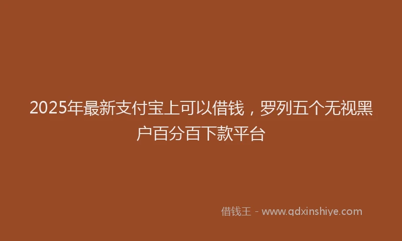 2025年最新支付宝上可以借钱，罗列五个无视黑户百分百下款平台