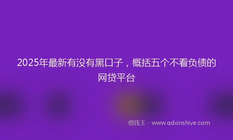 2025年最新有没有黑口子，概括五个不看负债的网贷平台