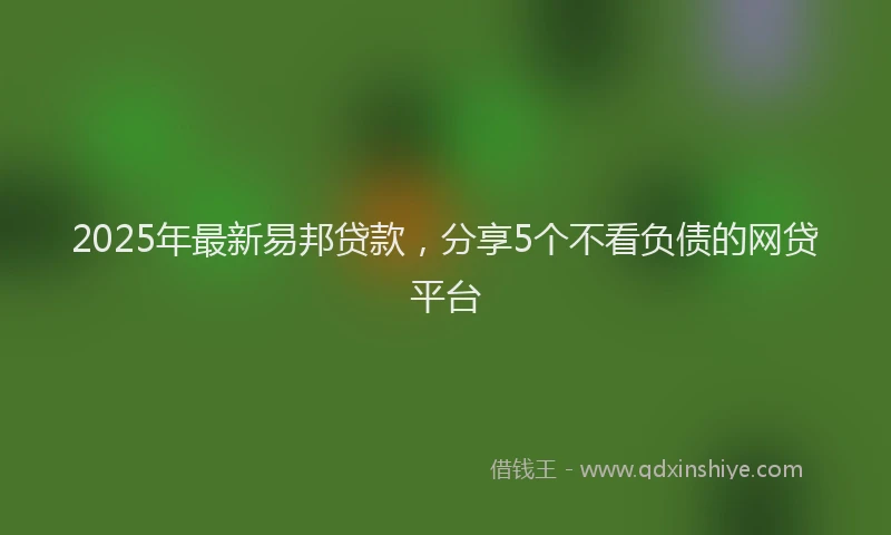 2025年最新易邦贷款，分享5个不看负债的网贷平台