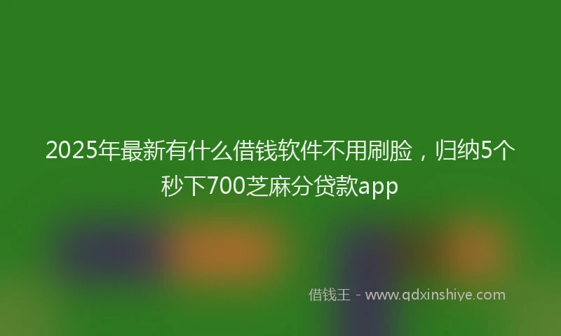 2025年最新有什么借钱软件不用刷脸，归纳5个秒下700芝麻分贷款app