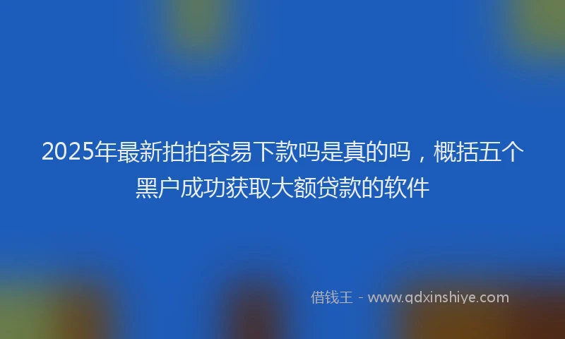 2025年最新拍拍容易下款吗是真的吗，概括五个黑户成功获取大额贷款的软件