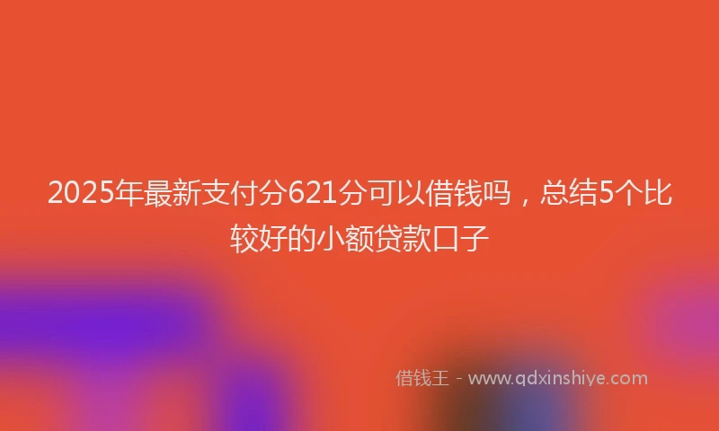 2025年最新支付分621分可以借钱吗，总结5个比较好的小额贷款口子