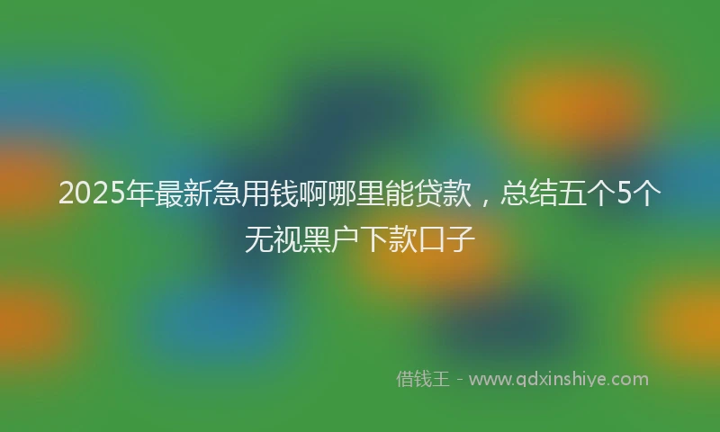 2025年最新急用钱啊哪里能贷款，总结五个5个无视黑户下款口子