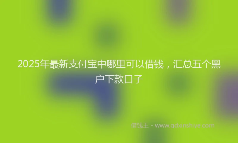 2025年最新支付宝中哪里可以借钱，汇总五个黑户下款口子