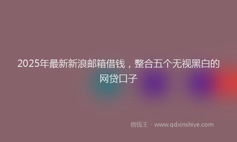 2025年最新新浪邮箱借钱，整合五个无视黑白的网贷口子