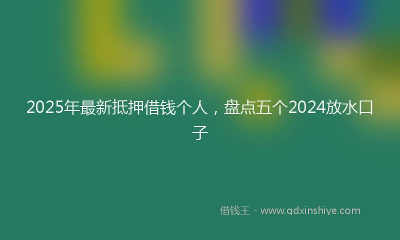 2025年最新抵押借钱个人，盘点五个2024放水口子