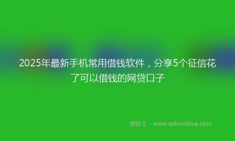 2025年最新手机常用借钱软件，分享5个征信花了可以借钱的网贷口子