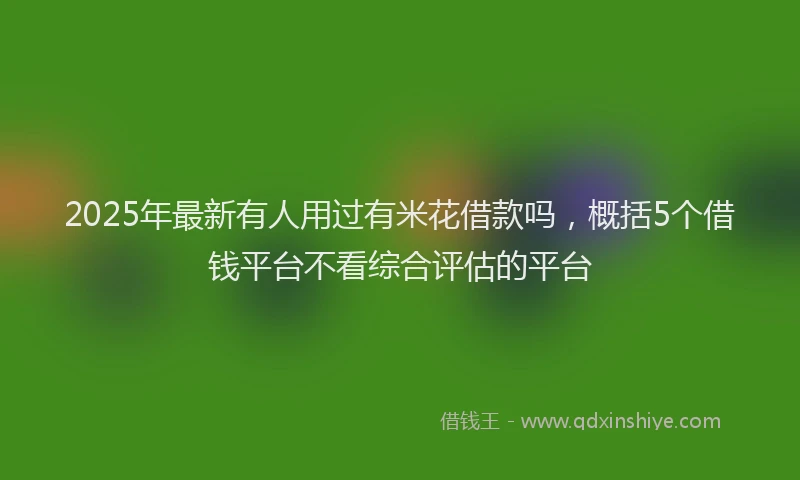 2025年最新有人用过有米花借款吗，概括5个借钱平台不看综合评估的平台
