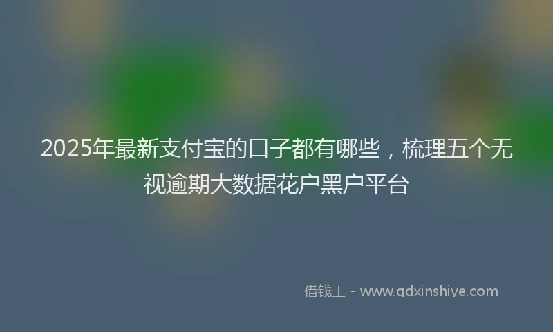 2025年最新支付宝的口子都有哪些，梳理五个无视逾期大数据花户黑户平台