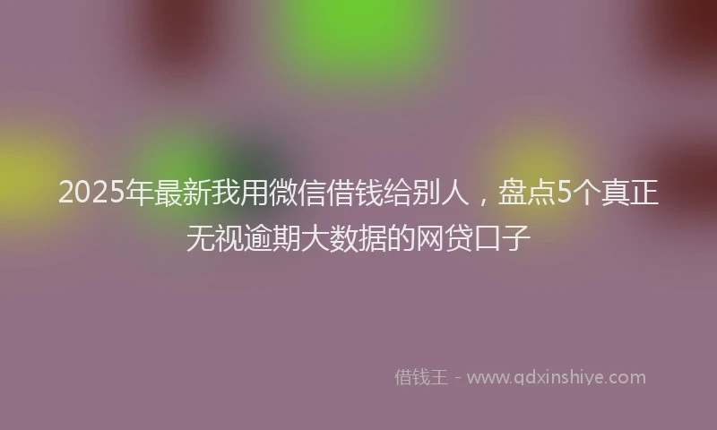 2025年最新我用微信借钱给别人，盘点5个真正无视逾期大数据的网贷口子