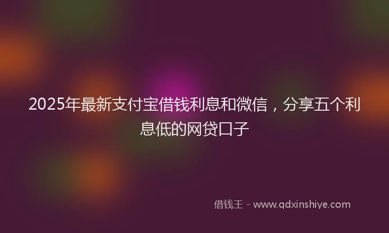 2025年最新支付宝借钱利息和微信，分享五个利息低的网贷口子