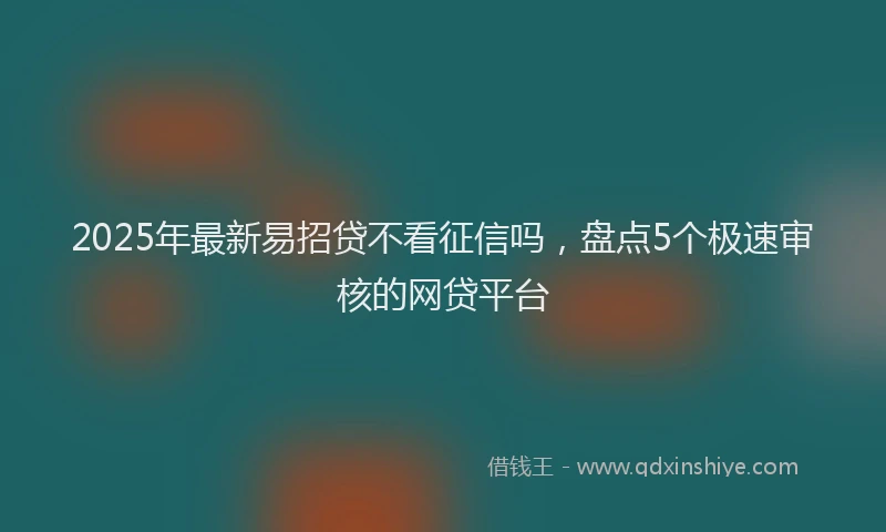 2025年最新易招贷不看征信吗，盘点5个极速审核的网贷平台