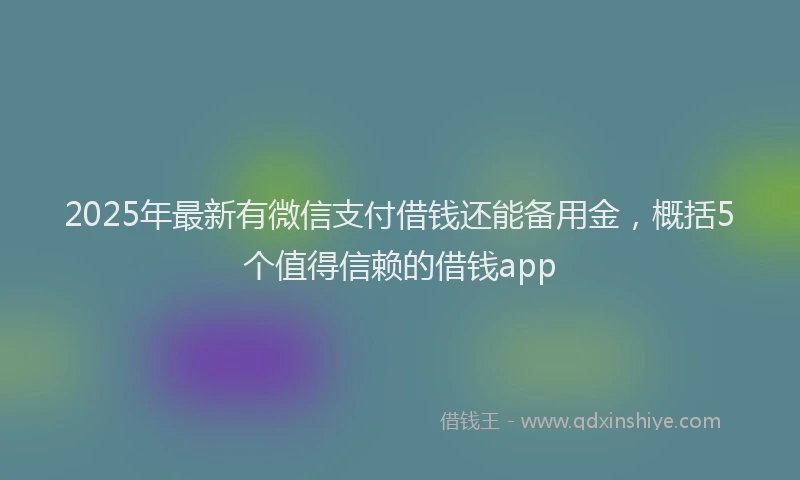 2025年最新有微信支付借钱还能备用金，概括5个值得信赖的借钱app