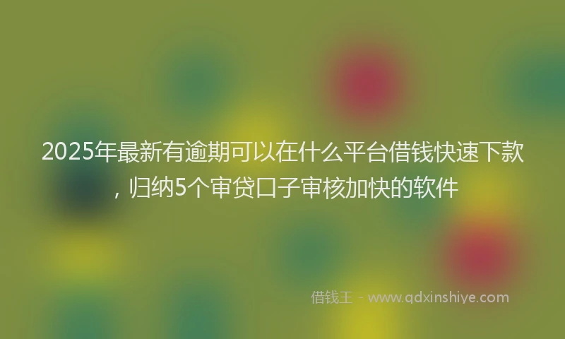 2025年最新有逾期可以在什么平台借钱快速下款，归纳5个审贷口子审核加快的软件