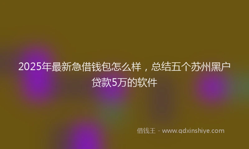 2025年最新急借钱包怎么样，总结五个苏州黑户贷款5万的软件