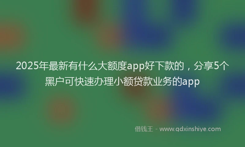 2025年最新有什么大额度app好下款的，分享5个黑户可快速办理小额贷款业务的app