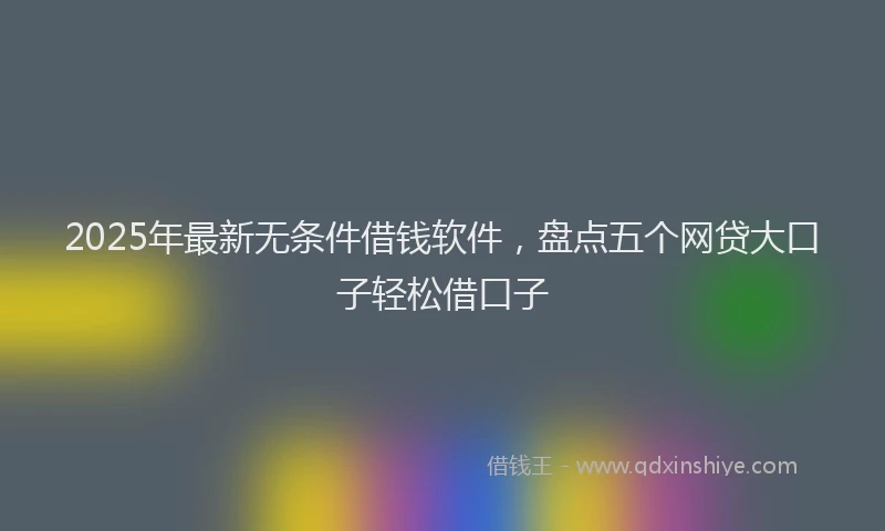 2025年最新无条件借钱软件，盘点五个网贷大口子轻松借口子