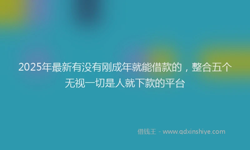 2025年最新有没有刚成年就能借款的，整合五个无视一切是人就下款的平台