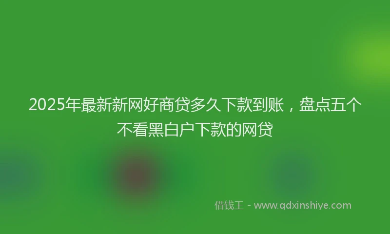 2025年最新新网好商贷多久下款到账，盘点五个不看黑白户下款的网贷
