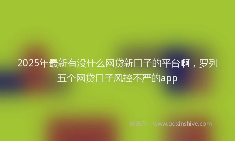2025年最新有没什么网贷新口子的平台啊，罗列五个网贷口子风控不严的app