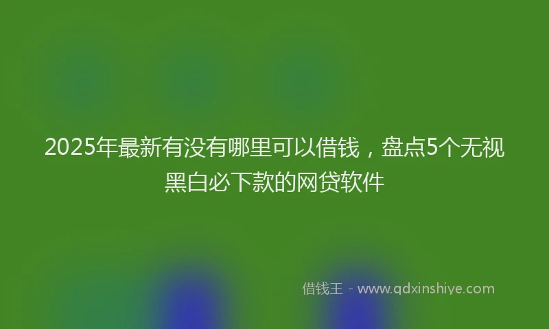 2025年最新有没有哪里可以借钱，盘点5个无视黑白必下款的网贷软件