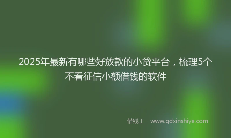 2025年最新有哪些好放款的小贷平台，梳理5个不看征信小额借钱的软件