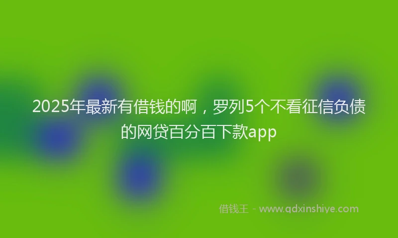 2025年最新有借钱的啊，罗列5个不看征信负债的网贷百分百下款app