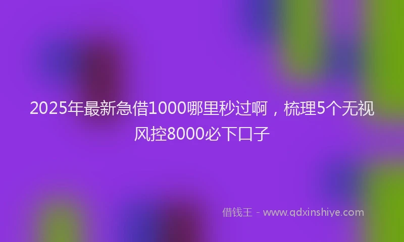 2025年最新急借1000哪里秒过啊，梳理5个无视风控8000必下口子