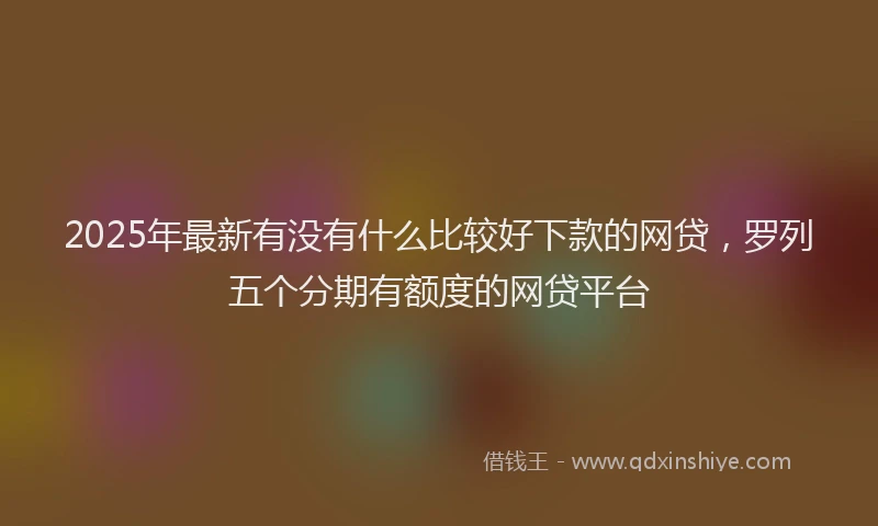 2025年最新有没有什么比较好下款的网贷，罗列五个分期有额度的网贷平台