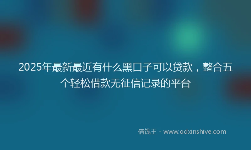 2025年最新最近有什么黑口子可以贷款，整合五个轻松借款无征信记录的平台