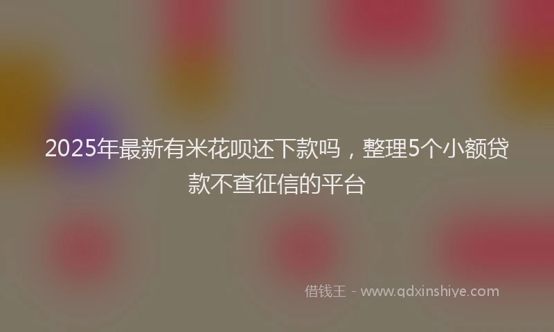 2025年最新有米花呗还下款吗，整理5个小额贷款不查征信的平台
