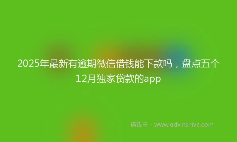 2025年最新有逾期微信借钱能下款吗，盘点五个12月独家贷款的app