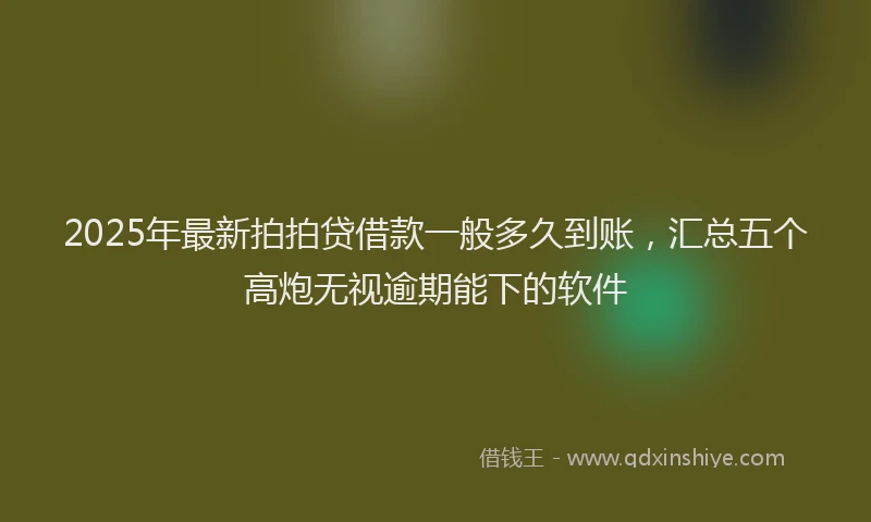 2025年最新拍拍贷借款一般多久到账，汇总五个高炮无视逾期能下的软件