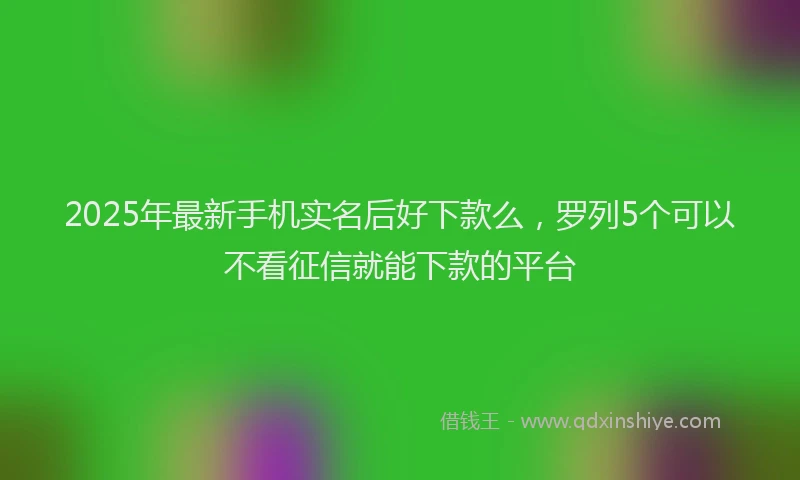2025年最新手机实名后好下款么，罗列5个可以不看征信就能下款的平台