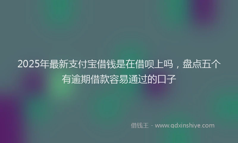 2025年最新支付宝借钱是在借呗上吗，盘点五个有逾期借款容易通过的口子