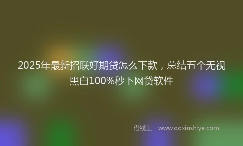 2025年最新招联好期贷怎么下款，总结五个无视黑白100%秒下网贷软件