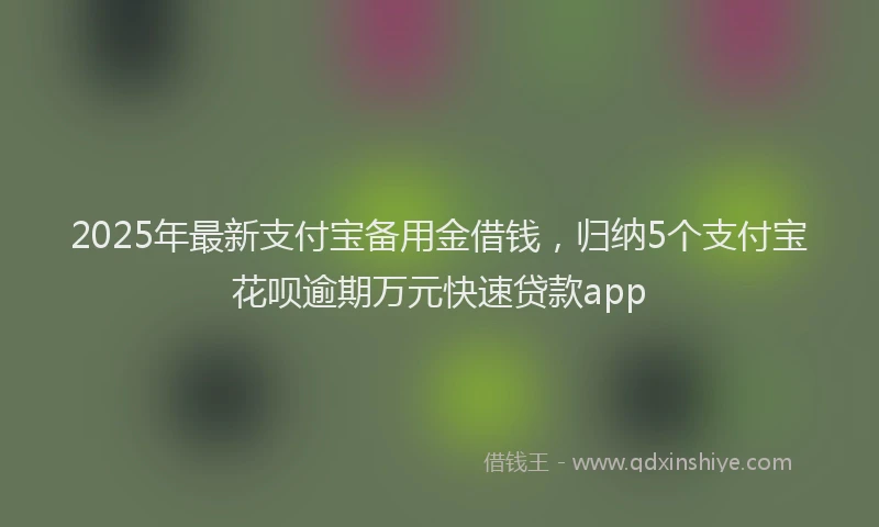 2025年最新支付宝备用金借钱，归纳5个支付宝花呗逾期万元快速贷款app
