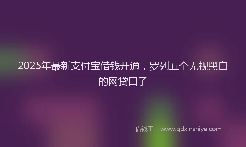 2025年最新支付宝借钱开通，罗列五个无视黑白的网贷口子