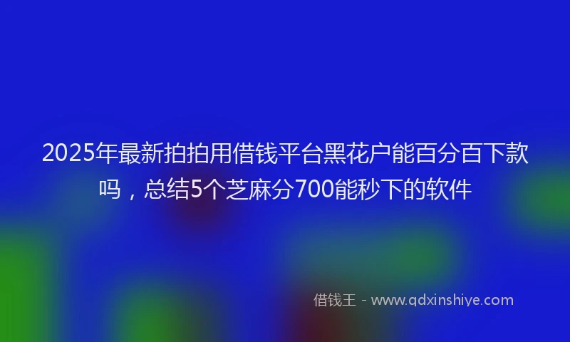 2025年最新拍拍用借钱平台黑花户能百分百下款吗，总结5个芝麻分700能秒下的软件