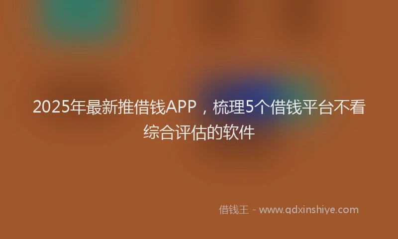 2025年最新推借钱APP，梳理5个借钱平台不看综合评估的软件