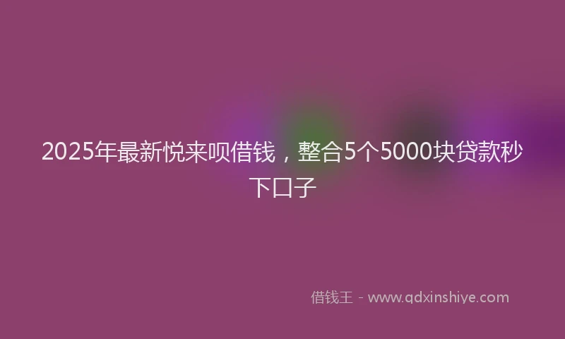 2025年最新悦来呗借钱，整合5个5000块贷款秒下口子