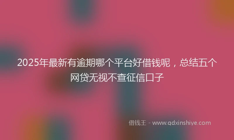 2025年最新有逾期哪个平台好借钱呢，总结五个网贷无视不查征信口子