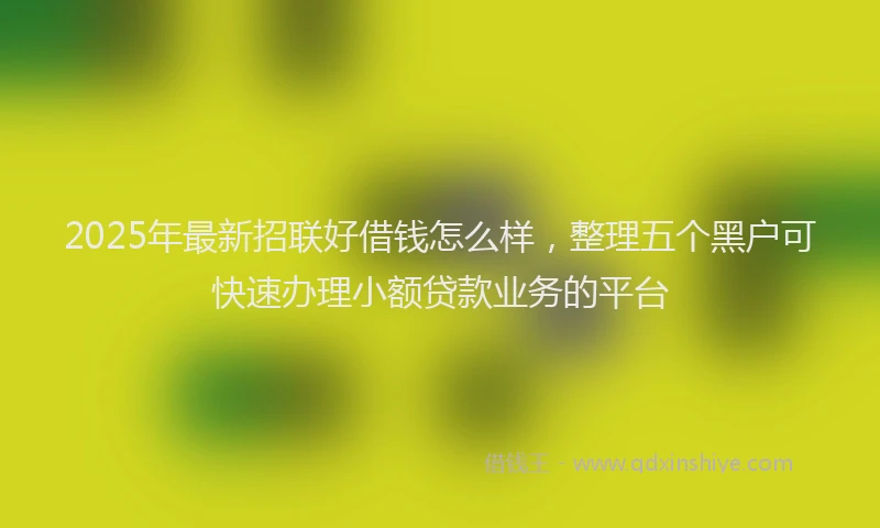 2025年最新招联好借钱怎么样，整理五个黑户可快速办理小额贷款业务的平台