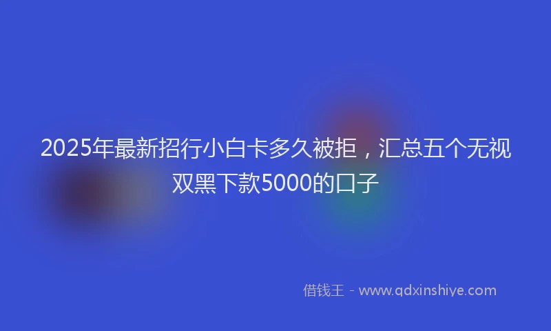 2025年最新招行小白卡多久被拒，汇总五个无视双黑下款5000的口子