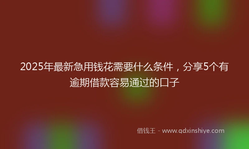 2025年最新急用钱花需要什么条件，分享5个有逾期借款容易通过的口子